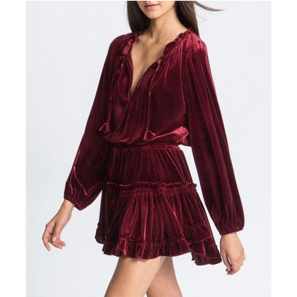 MISA Lorena Velvet Mini Dress Sz S